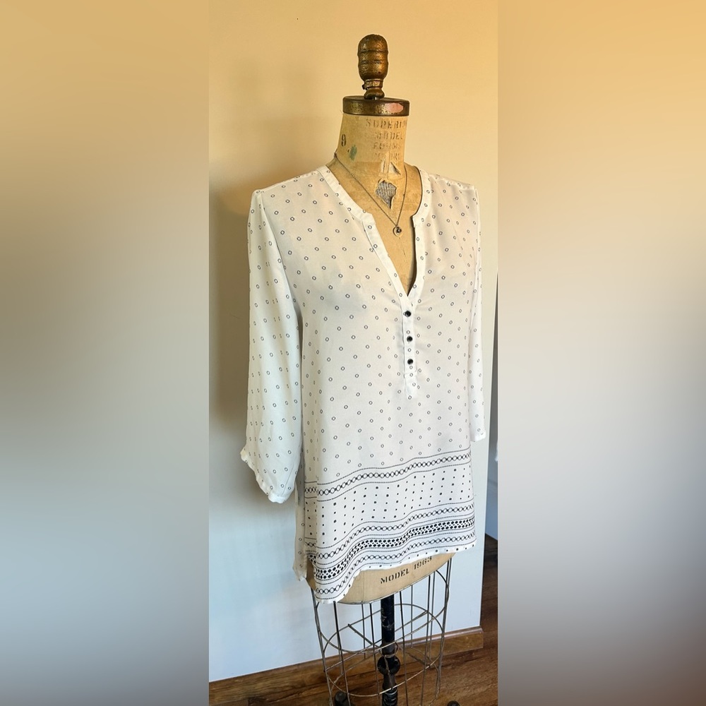 White Pattern Blouse